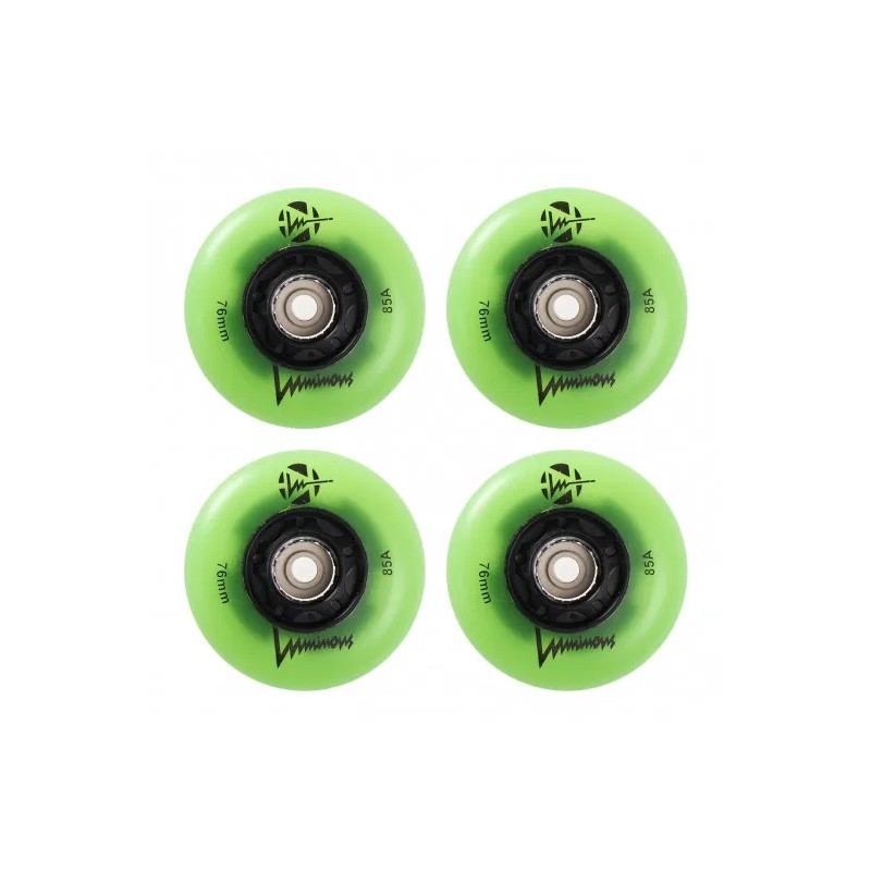 Kółka do rolek Luminous Green Glow 4-pack 80mm